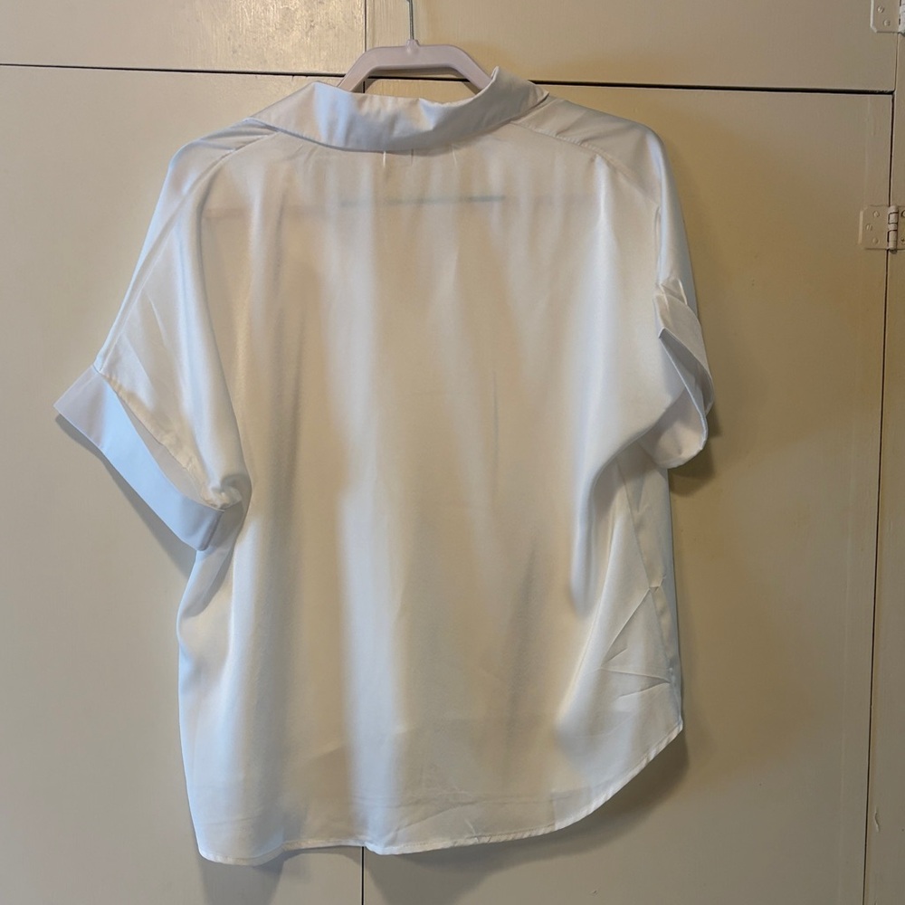 White Satin/Polyester Top - Picture 3 of 4